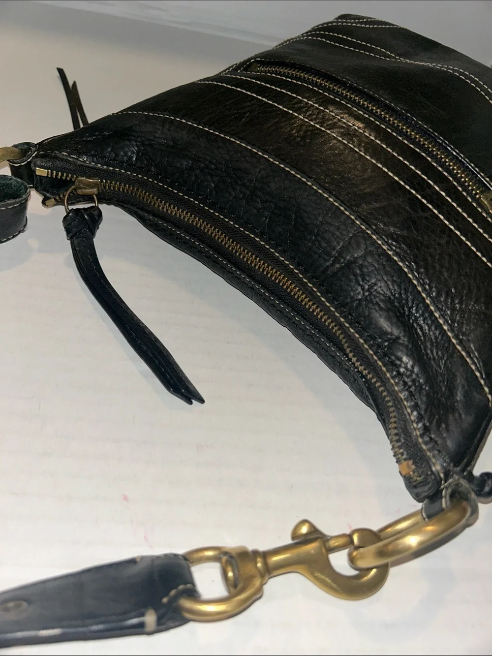 COACH Vintage Bleecker Black Pebble Leather Shoulder Crossbody Bag 10398